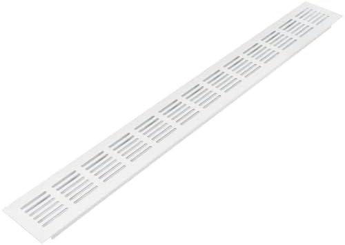 Vent Systems 19.69 x 2.36 (Outer Size) Air Supply Ventilation Grille - White Aluminum Rectangle Intake/Exhaust Door Vent Cover/Deflector - HVAC for Home Improvement Floor, Wall Duct Cover