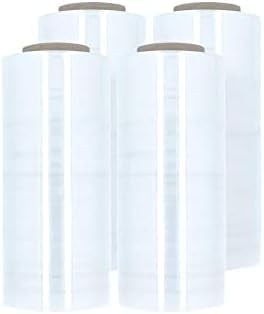 PSBM 256 Rolls 12 Inch x 2000 Feet 60 Gauge Stretch Film/Wrap, Heavy Duty Industrial Strength Clear Shrink Plastic Wrap for Moving, Packing, Shipping, Pallet Wrapping & Storage