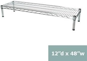 Shelving Inc. 12" d x 48" w Chrome Wire Shelving with 1 Tier Shelf, Weight Capacity 800lbs Per Shelf
