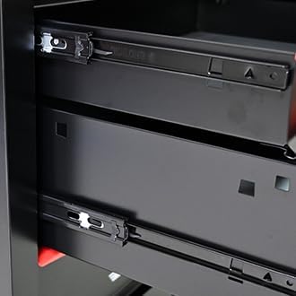 5 Drawer Rolling Tool Chest with Locker, 22.2" D Metal Movable Lockable Tool Cart Box Multi-Functional Hardware Storage Cabinet Box for Warehouse Basement Home Pantry Garage