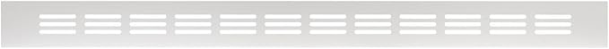 Vent Systems 19.69 x 1.57 (Outer Size) Rectangular Door Vent - White Aluminum Vent Cover Toe Kick Vent Cover - HVAC for Home Cabinet Vent - Intake/Exhaust Door Return Air Vent