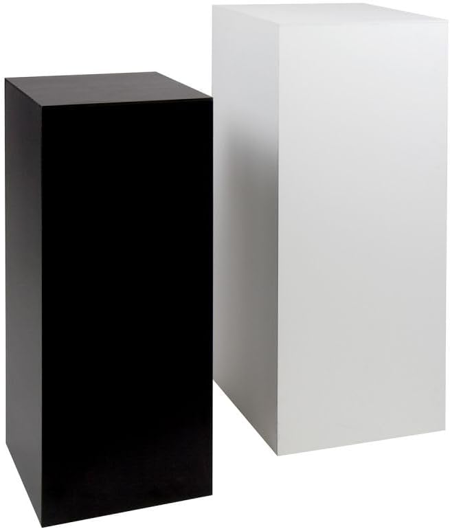 shopPOPdisplays White Expanded PVC Display Pedestal - Lightweight, Portable & Durable for Events, Trade Shows - 50 lb. Capacity (11.5" W x 11.5" L x 12" H)