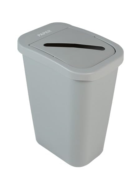 City Box 10 Gallon Paper Recycling Bin Container with Lid for Residential, Business, and Commercial Recycling - NYC Compliant - Grey