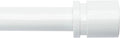 Curtain Rods for Windows 16 to 170 Inches Adjustable Length 1 Inch Diameter Window Curtain Rod with Aluminium End Cap, White