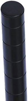 Omega 2 Tier Heavy Duty Rolling Utility Carts with Wheels and Handle Bar, NSF Certified 1200LBS, Commercial Serving Storage Cart for Warehouse Garage Kitchen, 21" Deep x 36" Wide x 39" High, Black