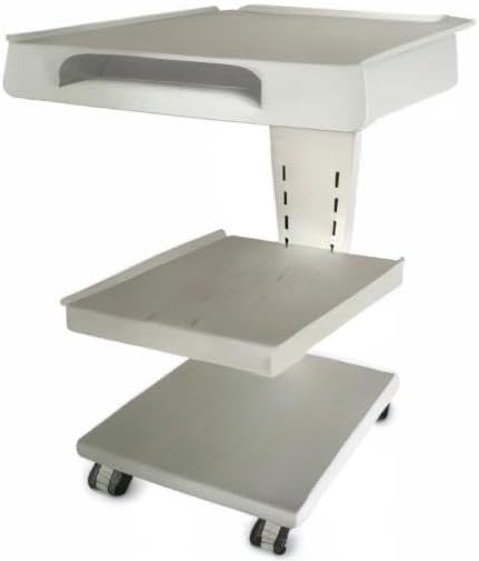 Medical Cart with Power Outlet, 3-Tier Mobile Clinic Trolley with Locking Wheels & Adjustable Tray, 132LBS Heavy Duty for Dental, Hospital & Salon Use
