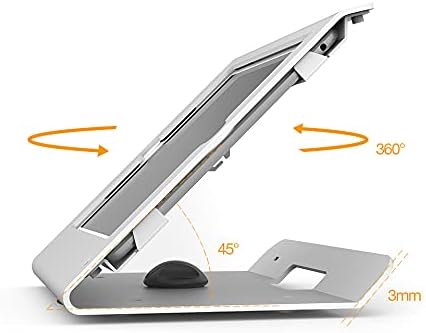 Tablet Stand for Desk Compatible with 10.2" iPad 7 8 9, All Metal, 360 Swivel Base, Anti Theft Tablet Retail Stand - BSC102WT