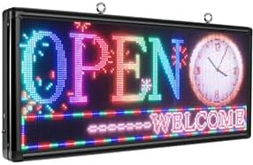 P6 Programmable LED Sign, 40"x18" Outdoor Digital Display Board with Custom Scrolling Text,Electronic Message Board for Business Advertising, Waterproof Marquee Ticker