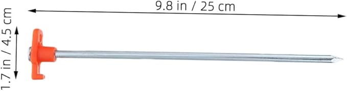 12pcs Heavy Duty Steel Tent Ground Anchors Thickened Metal Pegs for Camping Beach Hiking Deep Penetration for Enhanced Stability Soft Soil and Wind Resistance