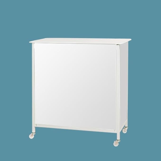 Folding Portable Promotion Counter Table - Pop Up Podium for Trade Shows, Events & Tastings, Commercial Display Booth Kiosk with Banner Stand(Size:80 * 40 * 80cm,Color:MDF Board)