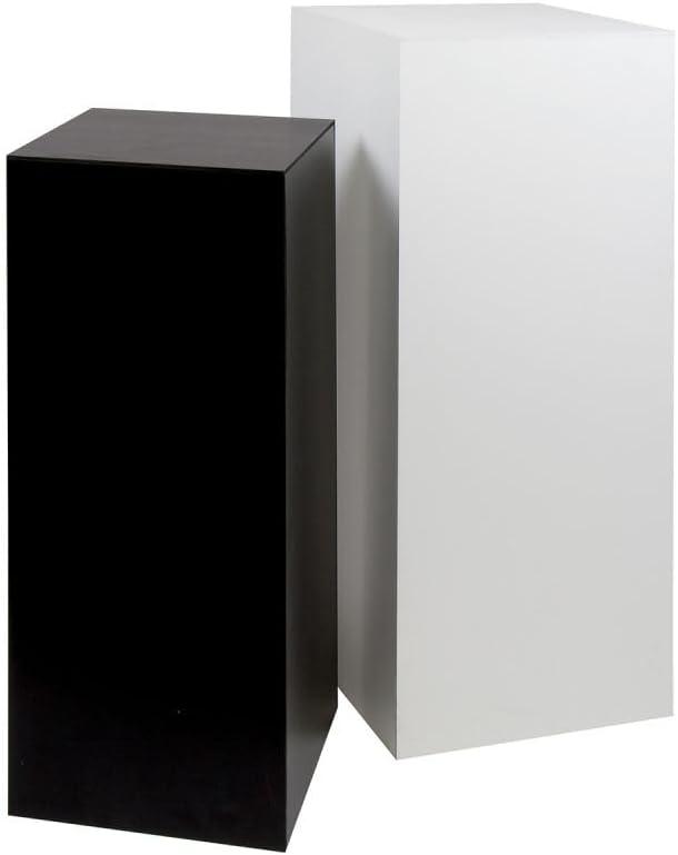 shopPOPdisplays Black Economy Display Pedestal - Expanded PVC - Lightweight, Portable & Durable for Events, Trade Shows - 50 lb. Capacity (15" W x 15" L x 36" H)