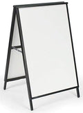 A-Frame Sidewalk Sign for 22x28 Poster Boards, Free-Standing, Double-Sided Real Estate Display Fixture for Outdoor Use, Poster Boards Not Included - Black, Steel
