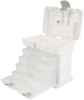 Portable Tool Box - Small Parts Organizer with Drawers and Customizable Compartments for Hardware, Fishing Tackle, Beads or Crafts by Stalwart (White)