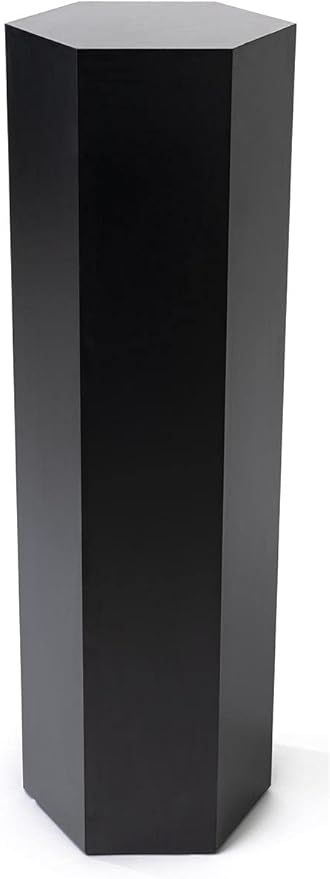 Displays2go 6-Sided Retail Pedestal Stand, Laminate, 36-inch Tall - Black (SMHEXPD36BLK)