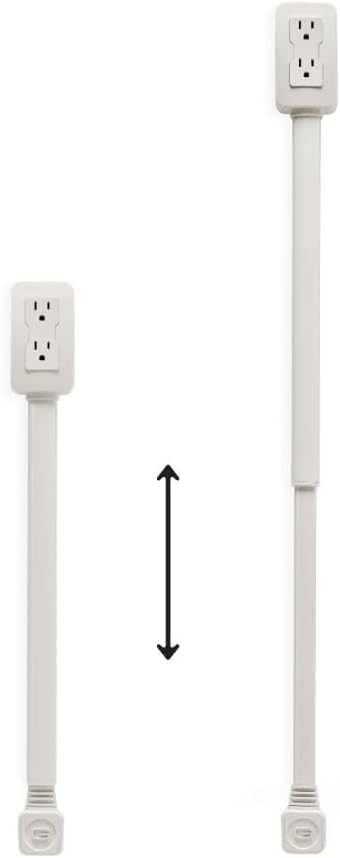Retractable Power Strip Extension Cord, 180° Rotating Socket, Adjustable Length Surge Protector, Wall Mounted Outlet Extender with Multiple Outlets