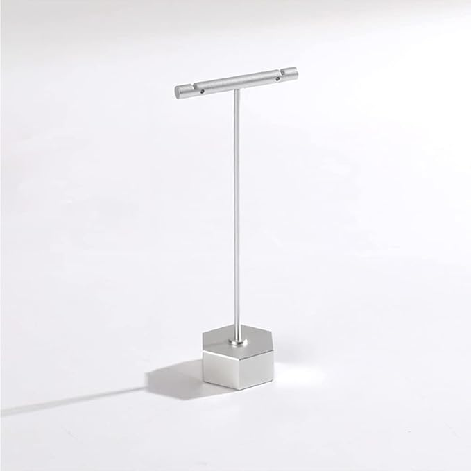 GISELA D 4Pcs Sliver Metal Earring T Bar Stand Retail Display Holders for Show, Jewelry Online Stores Photography Display Props (Sliver 4pcs)