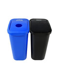 City Box 10 Gallon Double Bin Trash Can Recycle Bin with Lid for Residential, Business, and Commercial Recycling - NYC Compliant (Cans Waste, 10 Gallon)
