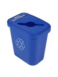 City Box 7 Gallon Mixed Recycling Bin with Lid for Residential, Business, and Commercial Recycling - NYC Compliant - Blue