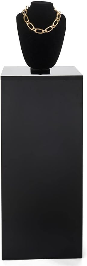 Displays2go 30" Tall Floor Standing Pedestal Stand with 12.5” Square Top, Black (WDCUBEBLK2)