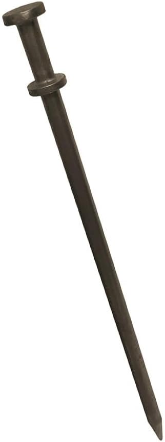 Double Head Metal Tent Stakes Heavy Duty Steel Ground Stake, Versatile Spikes to Anchor Commercial Inflatables, Event Party Tents, and Outdoor Camping Shelters, 3/4 x 12 Inch, 4 Pack