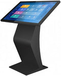 22" LCD Touch Screen Digital Signage Kiosk, K-Style Stand for Mall Navigation, Self-Ordering & Advertising - Versatile Display Solution, Black