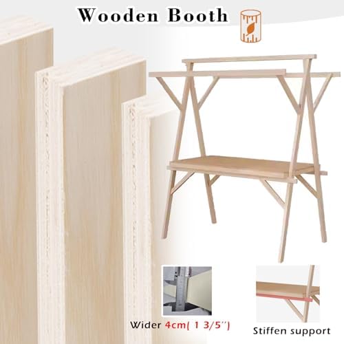Foldable Wooden Market Stall with Canopy & Tablecloth - Portable Outdoor Concession Booth for Crafts, Gifts, Food & Lemonade - Retail Kiosk Display Stand (Red, 180x60cm/70.9x23.6in)
