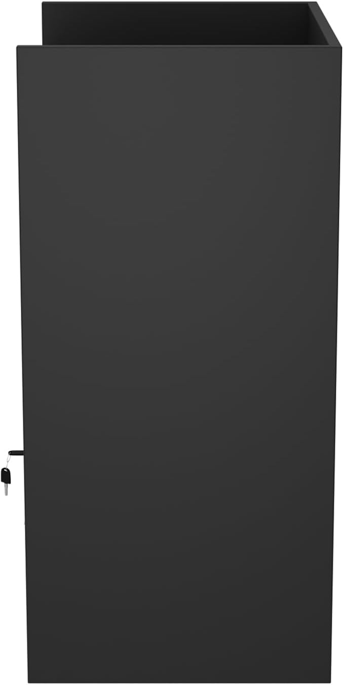 24”W * 18”D * 38”H - Cash Register Stand， Black Cash Wrap Checkout Desk，Counter Stand with Glass Display Cabinet for Retail