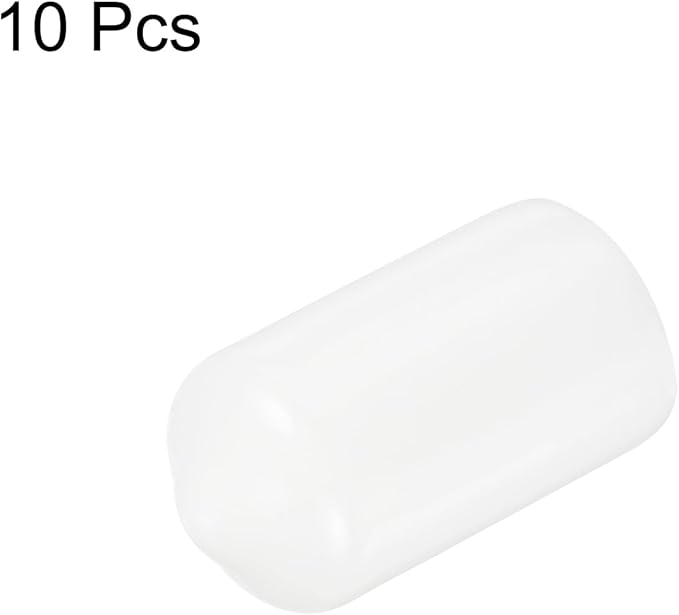 uxcell 10pcs Rubber End Caps 11mm ID Vinyl Round End Cap Cover Screw Thread Protectors White