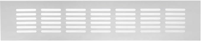 Vent Systems 11.81 x 2.36 (Outer Size) - Pack of 2 - Rectangular Door Vent - White Aluminum Vent Cover Toe Kick Vent Cover - HVAC for Home Cabinet Vent - Intake/Exhaust Door Return Air Vent