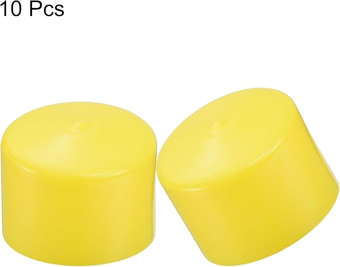 uxcell 10pcs Rubber End Caps 60mm(2 3/8") ID Vinyl Round End Cap Cover Screw Thread Protectors Yellow