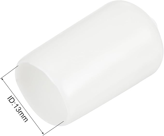 uxcell 10pcs Rubber End Caps 13mm ID Vinyl Round End Cap Cover Screw Thread Protectors White