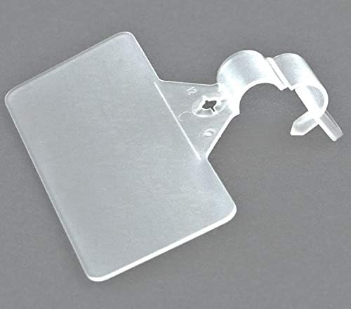 50 Pack Label Holders, Wire Shelf Label Holders, Clear Plastic Snap-On Label Holder for Wire Shelving, Adhesive Label Holder, Reusable Shelf Tags for Pantry Retail Store, Supermarket, 3" W x 1.25" H