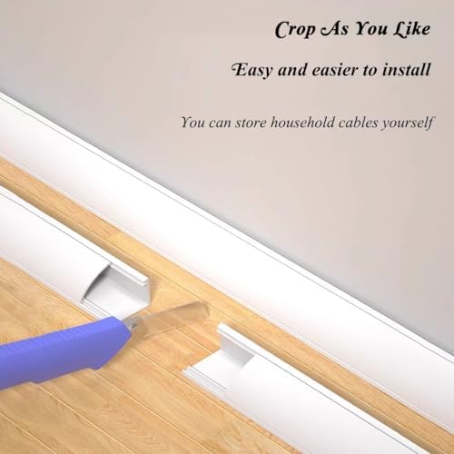 Self-Adhesive PVC Cord Cover - Black Cable Floor Strip Protector, Wire Management Channels for Home Office, Easy Install Cord Hider, Durable and Stylish (NO.3)