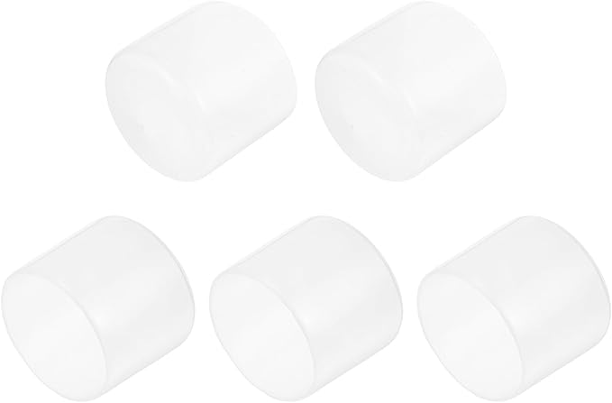 uxcell 5pcs Rubber End Caps Protective Caps 60mm(2.4 Inch) ID Vinyl PVC Round Tube Bolt Cap Cover Screw Thread Protectors Clear