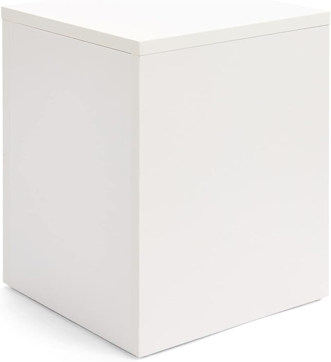 Displays2go White Merchandise Display Cube, 16 Inch Tall – White (WDCUBEWHT1)