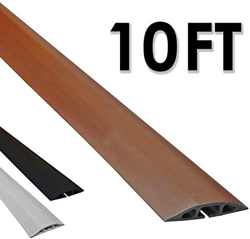 Electriduct D-2 Low Profile Rubber Duct Cord Cover Floor Cable Protector - 10 Feet - Brown (Raw Rubber Material)