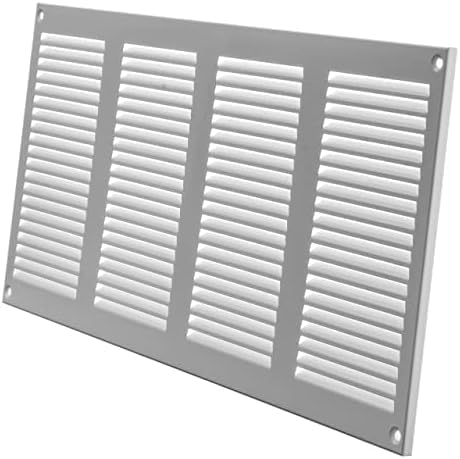 Repa Market 5-Pack Air Vent Cover 16x8 Inch (Outer Dimensions) White Galvanized Steel Louvered Grill Cover with Mesh Screen/Wall or Ceiling Vent/HVAC Register for Indoor and Outdoor Ventilation