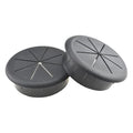 HAHIYO 2Pcs 2.4Inch/60mm Black ABS Plastic Eight-petaled Desk Grommet Wire Grommet Cable Management Cord Hole Cover Desk Wire Hole Insert Wire Organizer for Computer Office Home School Equipment