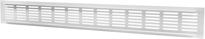 Vent Systems 19.69 x 2.36 (Outer Size) Air Supply Ventilation Grille - White Aluminum Rectangle Intake/Exhaust Door Vent Cover/Deflector - HVAC for Home Improvement Floor, Wall Duct Cover