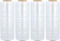 PSBM Stretch Wrap, 4 Pack, 15 Inch x 2000 Feet, 60 Gauge, Clear Plastic Cling, Cast Hand Stretch Film Rolls for Packaging Moving Packing Pallets
