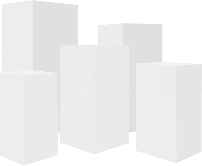 5 Pack Cake Pedestal Stands, Square Pedestal Display Plinth Pillars, Column Decoration Cube for Cake Shops, Dessert Shops, Weddings