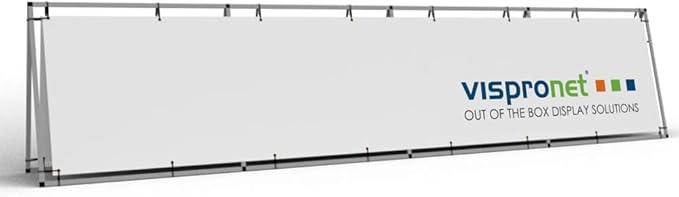 Vispronet Horizontal A-Frame Banner Stand - 3ft x 14ft Aluminum Outdoor Display for Promotional & Sporting Events, Weather-Resistant, Portable Frame Only