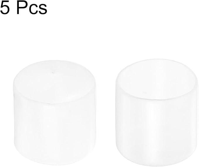 uxcell 5pcs Rubber End Caps 33mm ID Vinyl PVC Round Tube Bolt Cap Cover Screw Thread Protectors Clear