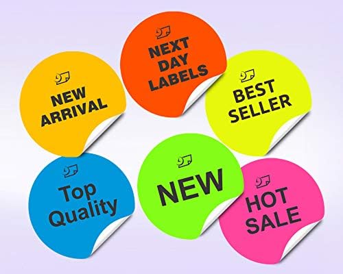 NextDayLabels - 8-1/2 x 11 Neon Color High Light Fluorescent Labels for Laser & Inkjet Printer (Yellow Fluorescent, 2.5" Round - 12 Per Page | 300 Labels)
