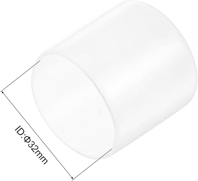 uxcell 5pcs Rubber End Caps 32mm ID Vinyl PVC Round Tube Bolt Cap Cover Screw Thread Protectors Clear