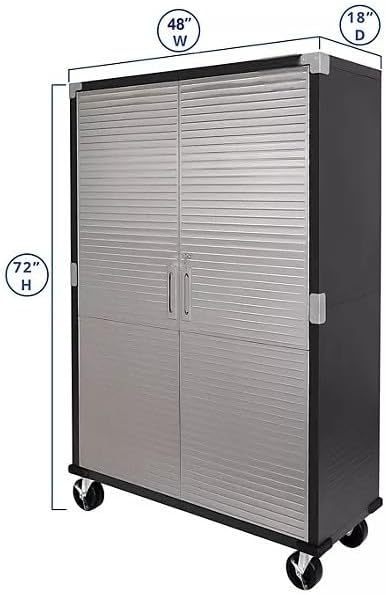 Heavy Duty Storage Solid Stainless Steel Cabinet with Lockable, Adjustable Shelf, Metal Garage Organizer (Graphite, 48" W x 18" D x 72" H)