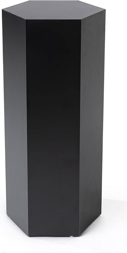 Displays2go Hexagon Riser Pedestal, Laminate, 30-inch Tall - Black (SMHEXPD30BLK)