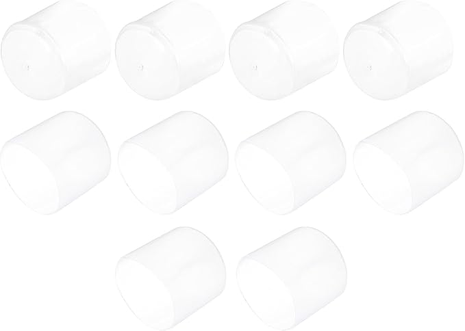 uxcell 10pcs Rubber End Caps 42mm(1.7") ID Vinyl Round End Cap Cover Screw Thread Protectors Clear