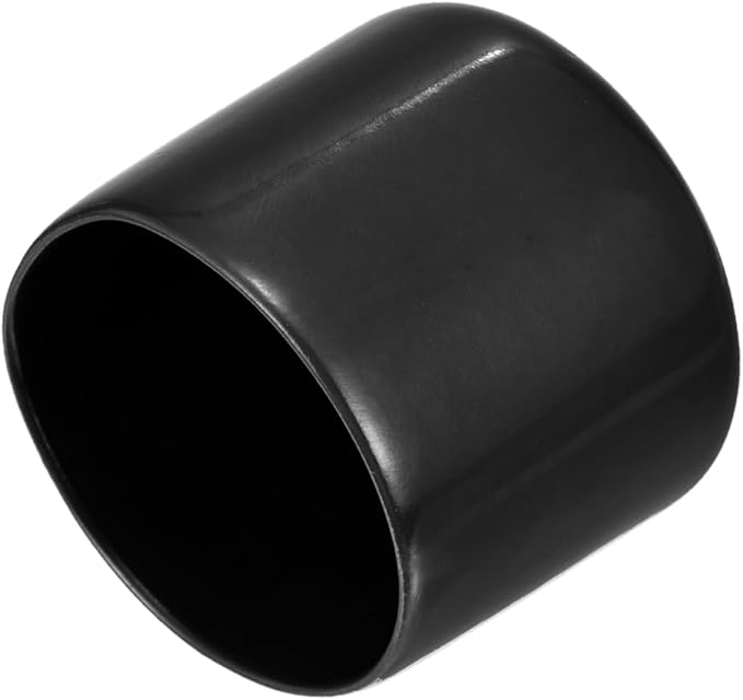 uxcell 4pcs Rubber End Caps 1 3/8"(35mm) ID Vinyl Round End Cap Cover Screw Thread Protectors Black, 30mm Height