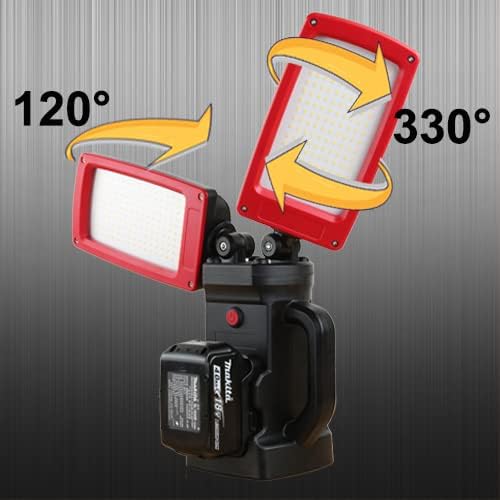 12000LM 85W Cordless LED Work Light, Dual-Head with Tripod, Compatible with Dewalt, Milwaukee, Makita 18–21V Battery, Flicker-Free, Glare-Free, Brightness Adjustable for Jobsite and Garage